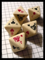 Dice : Dice - Poker Dice - Poker Dice 8D Rounded Solid Ivory Poker Faces